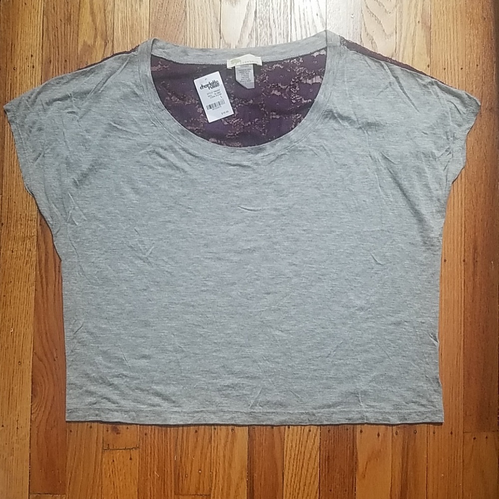 ⭐NWT Charlotte Russe lace back top size large
